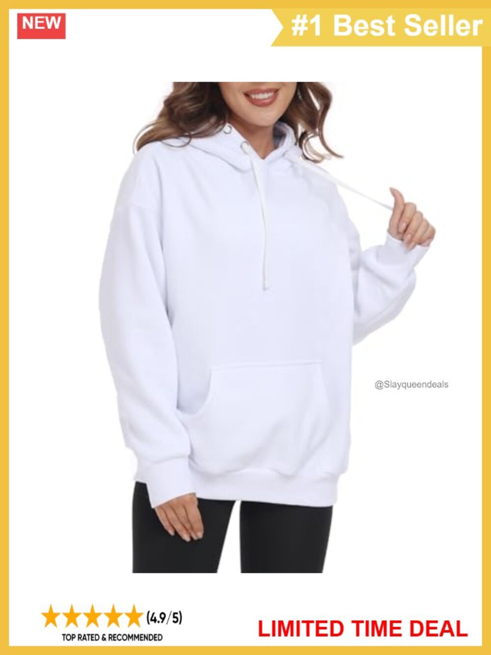Oversized Fleece Hoodie Long Sleeve Pullover Casual Sweatshirt